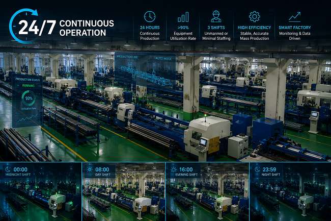 Automatic cold saws support 24-Hour continuous mass production