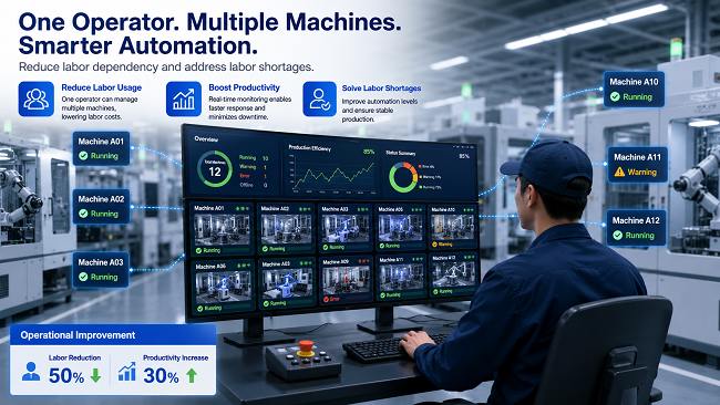 One operator can manage multiple tube cutting machines simultaneously