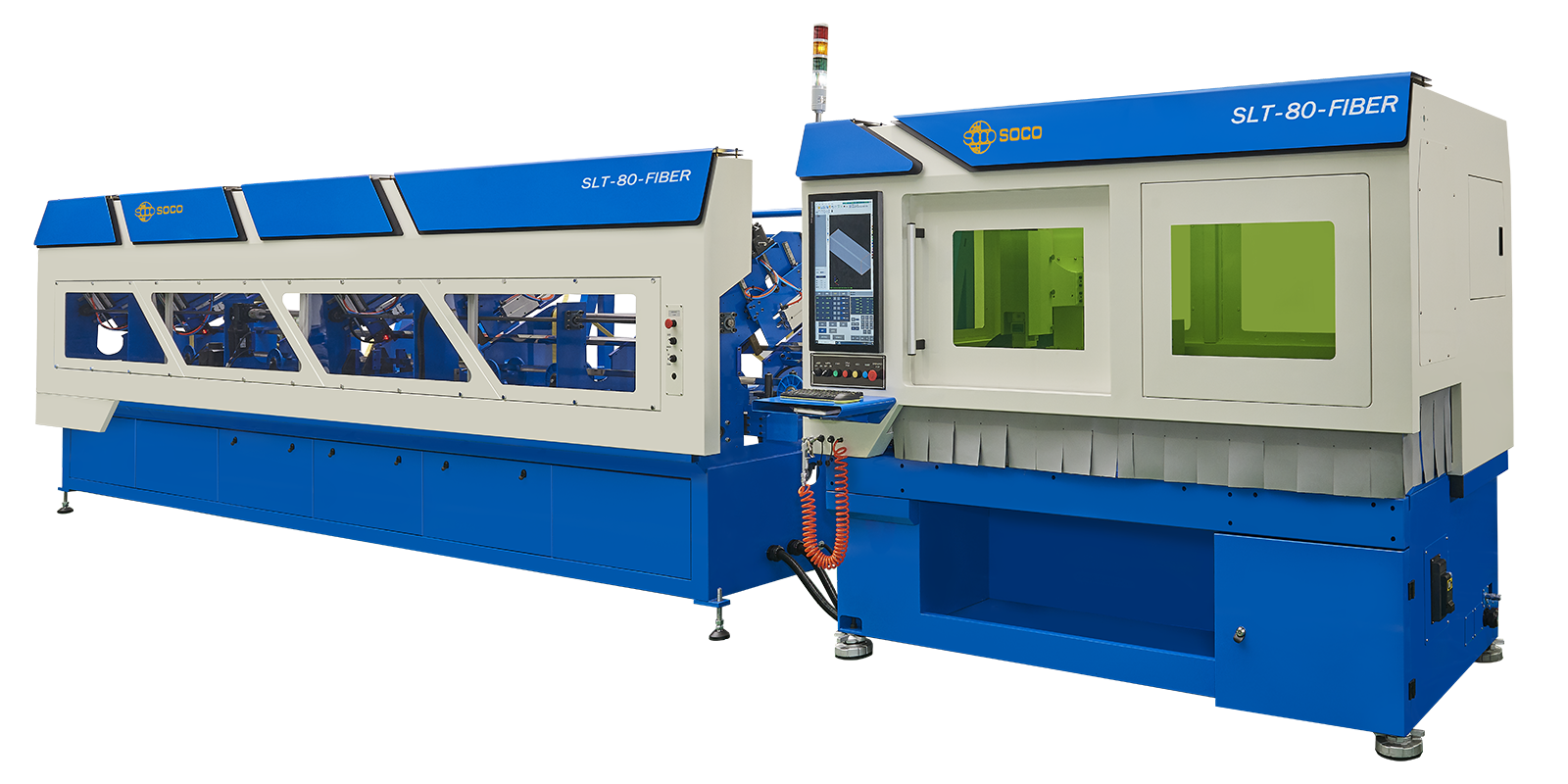 SLT-80-FIBER with OD 80 mm laser cutting capacity, 10 Axis Laser Tube Cutting